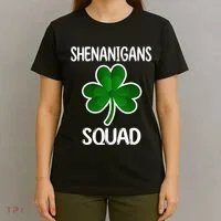 Shenanigans Squad st patrick green shamrocks Clover  T-Shirt thumb 4