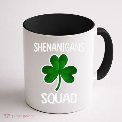 Shenanigans Squad st patrick green shamrocks Clover  Coffee Mug back