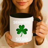 Shenanigans Squad st patrick green shamrocks Clover  Coffee Mug thumb 3