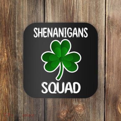 Shenanigans Squad st patrick green shamrocks Clover  Coaster