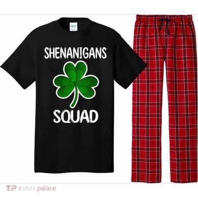 Shenanigans Squad st patrick green shamrocks Clover  Pajama Set