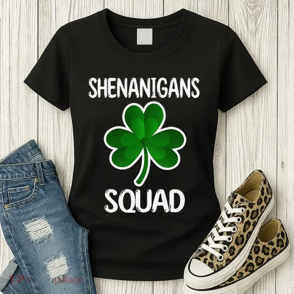 Shenanigans Squad st patrick green shamrocks Clover  Women's T-Shirt