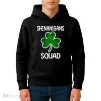 Shenanigans Squad st patrick green shamrocks Clover  Kids Hoodie thumb 4