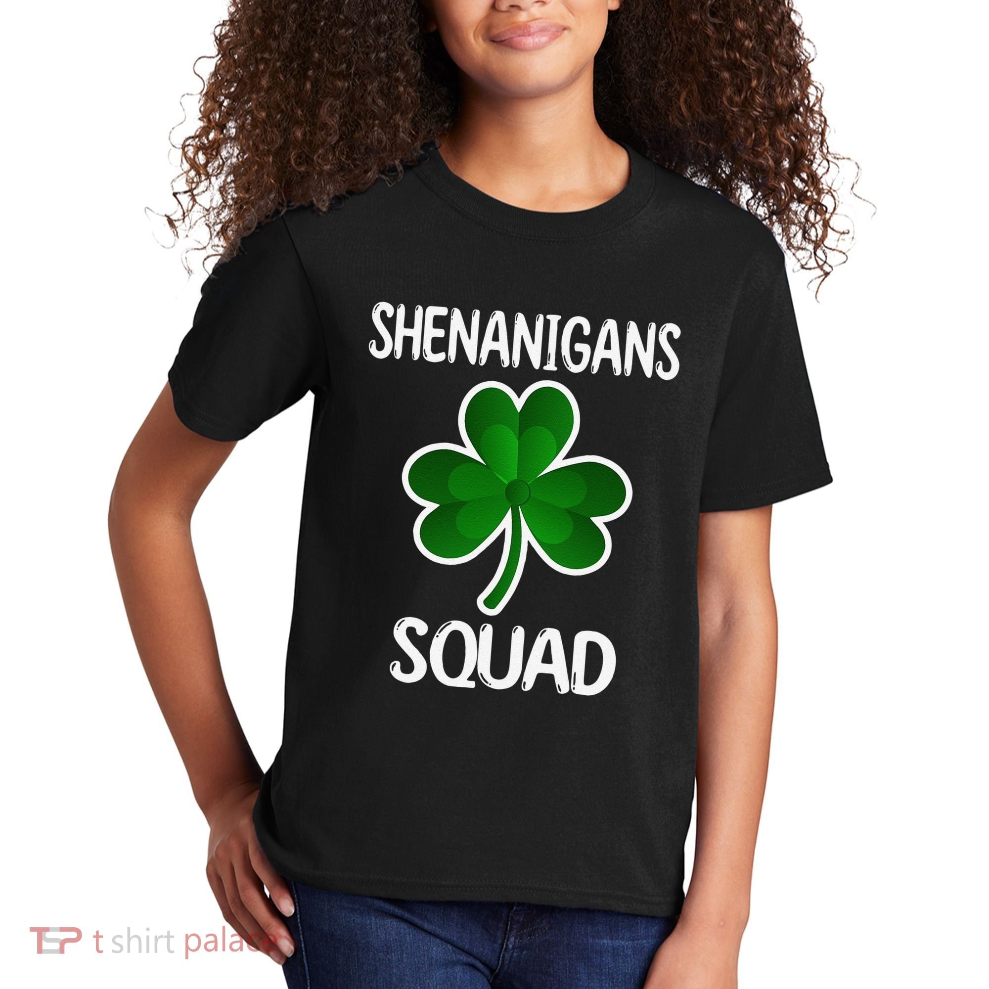 Shenanigans Squad st patrick green shamrocks Clover  Kids T-Shirt