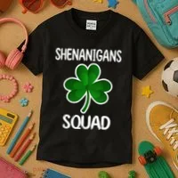 Shenanigans Squad st patrick green shamrocks Clover  Kids T-Shirt thumb 3