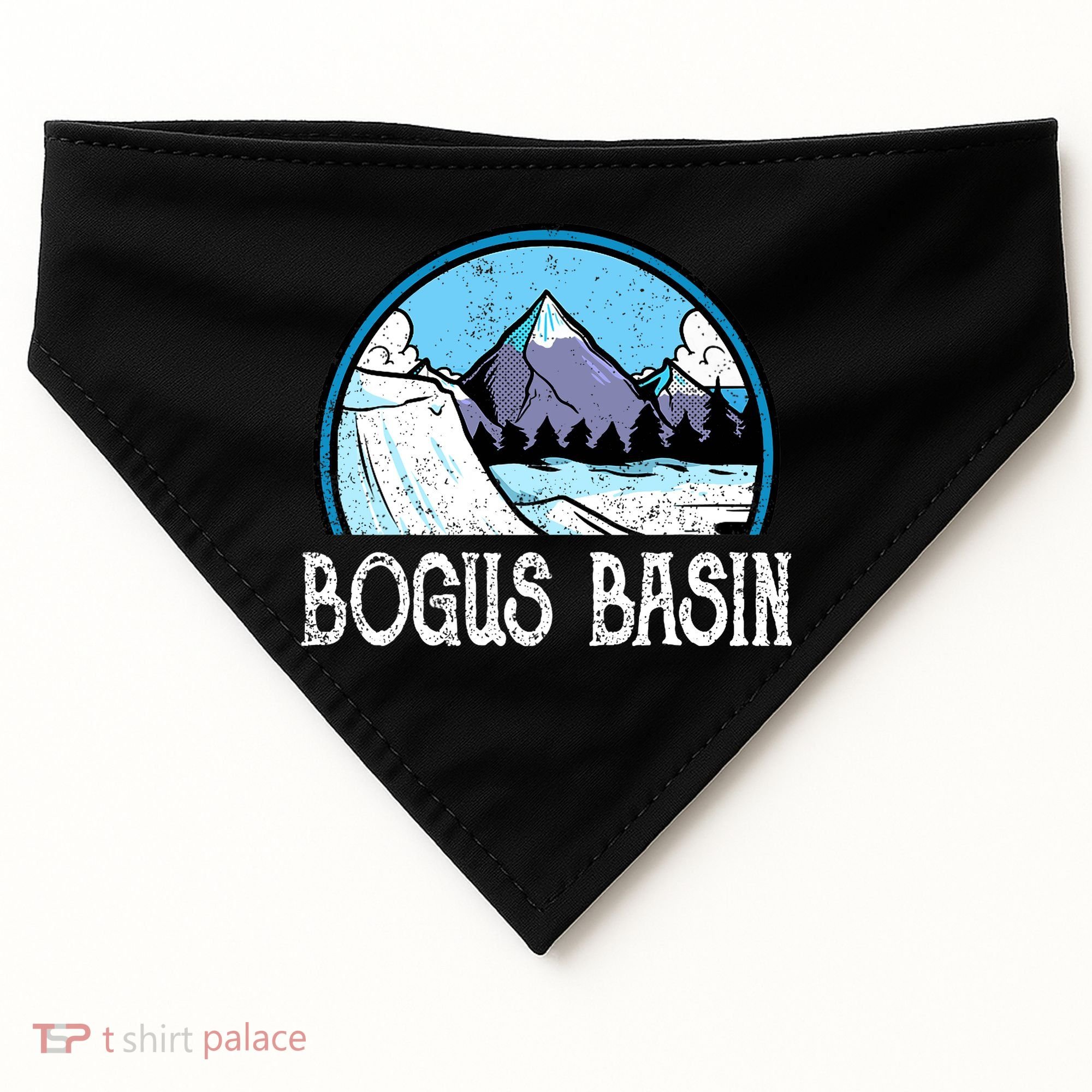 Skier Skiing Slopes Idaho Winter Mountains Bogus Basin Premium USA-Made Doggie Bandana