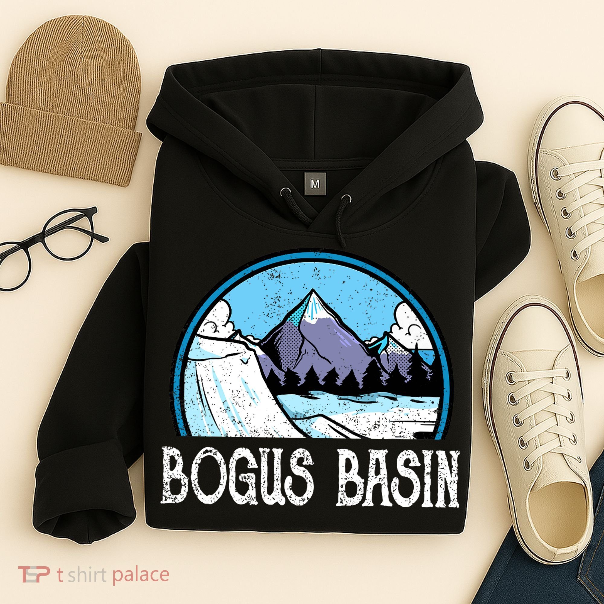 Skier Skiing Slopes Idaho Winter Mountains Bogus Basin Premium Hoodie