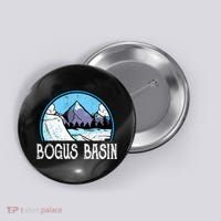 Skier Skiing Slopes Idaho Winter Mountains Bogus Basin Premium Button thumb 0