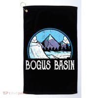 Skier Skiing Slopes Idaho Winter Mountains Bogus Basin Premium Golf Towel thumb 0