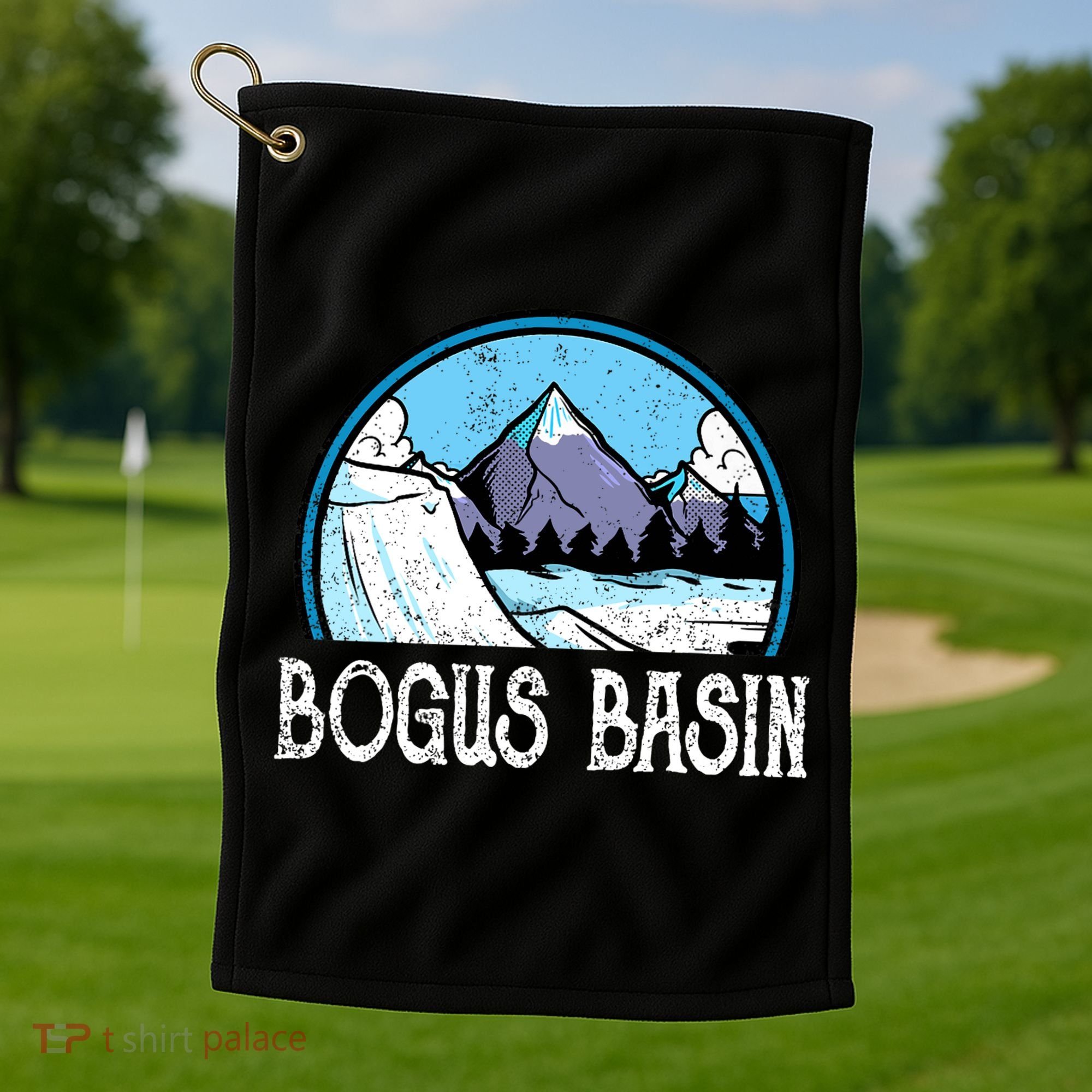 Skier Skiing Slopes Idaho Winter Mountains Bogus Basin Premium Golf Towel