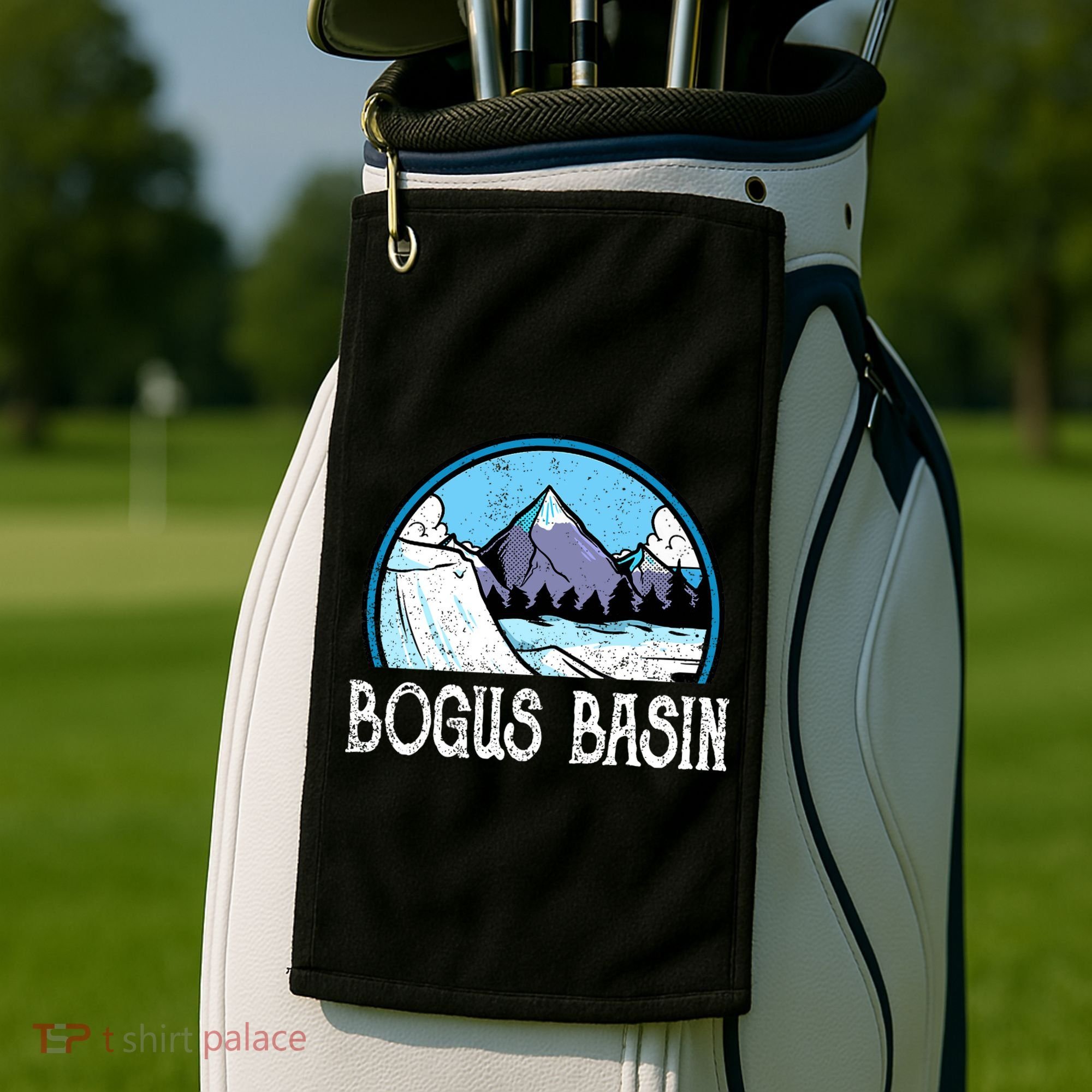Skier Skiing Slopes Idaho Winter Mountains Bogus Basin Premium Golf Towel