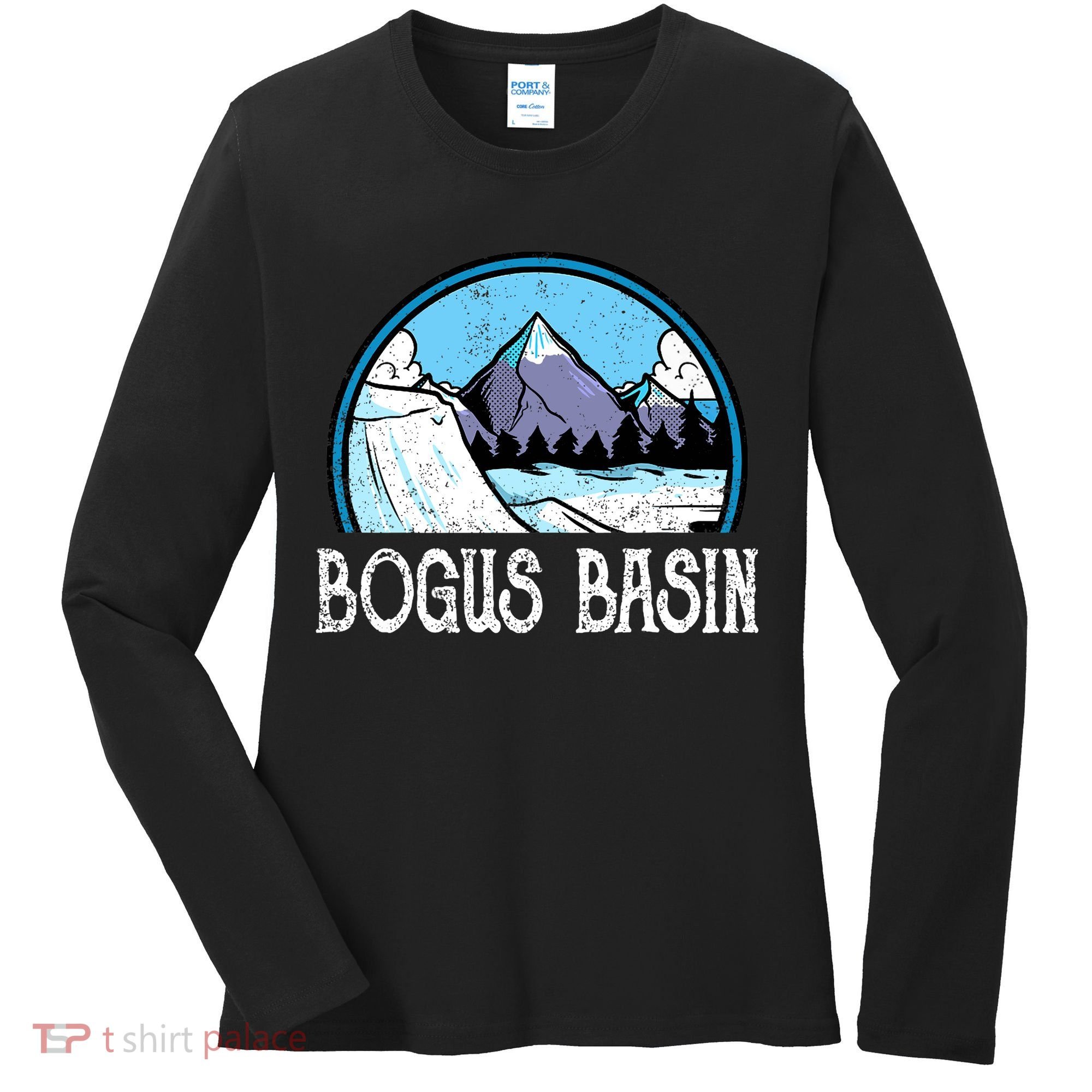 Skier Skiing Slopes Idaho Winter Mountains Bogus Basin Premium Women's Long Sleeve Shirt