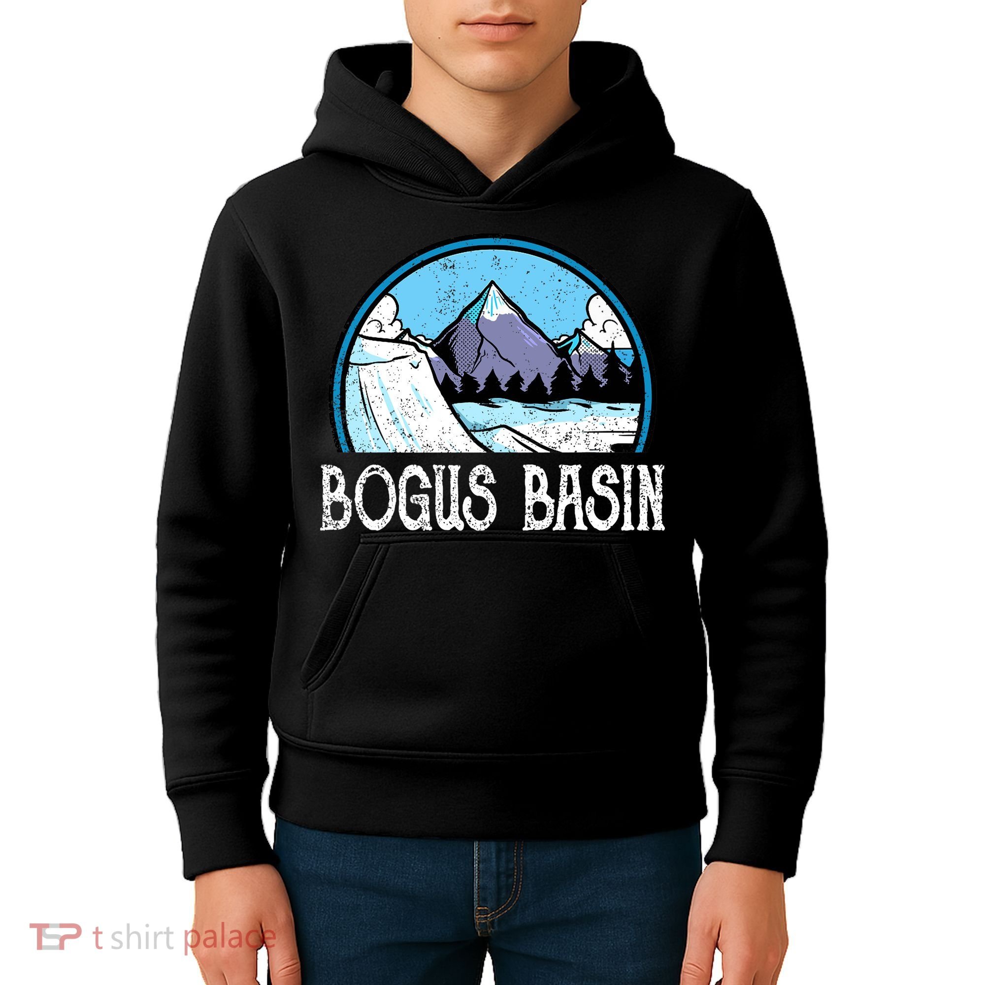 Skier Skiing Slopes Idaho Winter Mountains Bogus Basin Premium Kids Hoodie