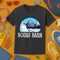 Skier Skiing Slopes Idaho Winter Mountains Bogus Basin Premium Kids T-Shirt thumb 3