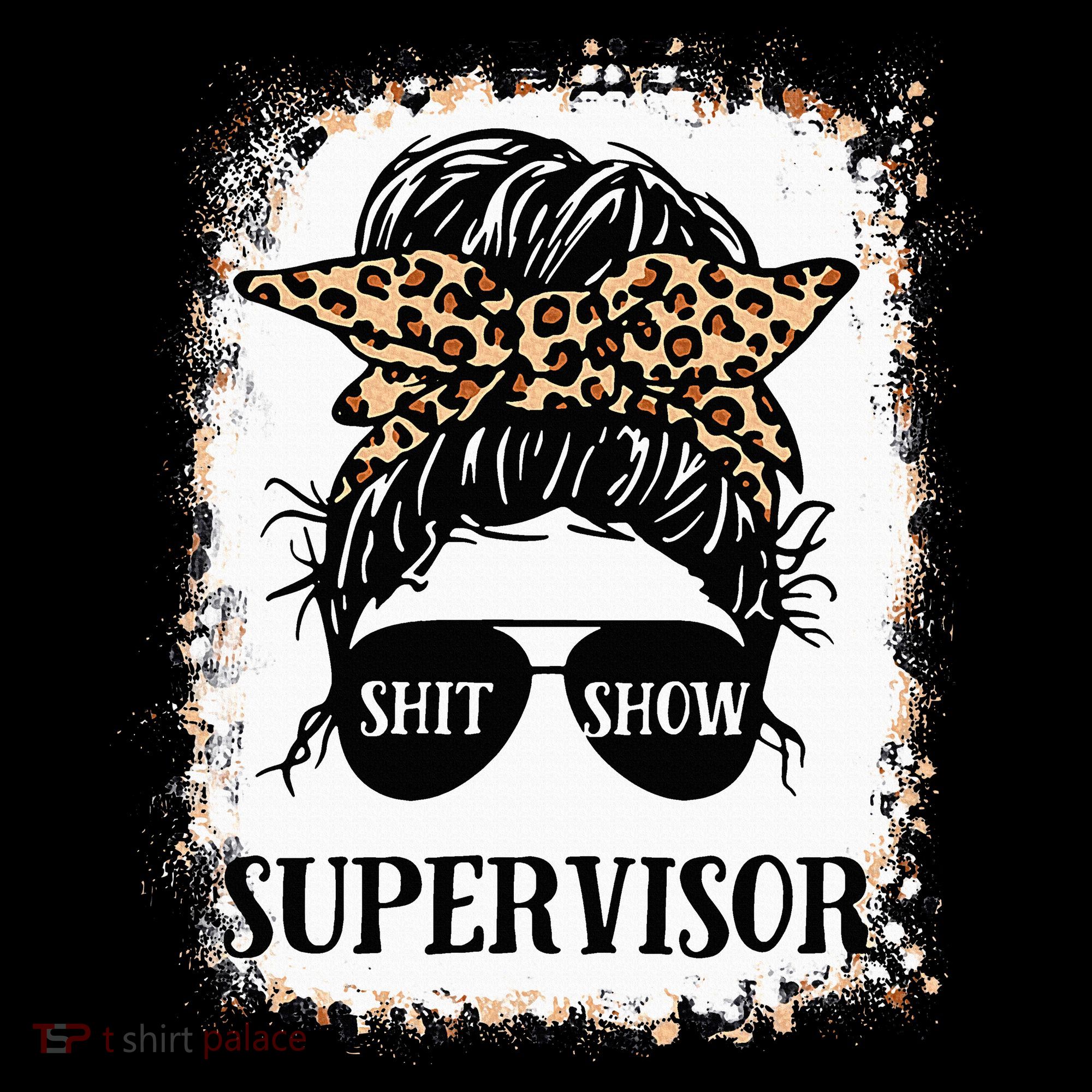 Shit Show Supervisor Women Casual Messy Bun Bleached Mousepad