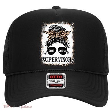 Shit Show Supervisor Women Casual Messy Bun Bleached Hat