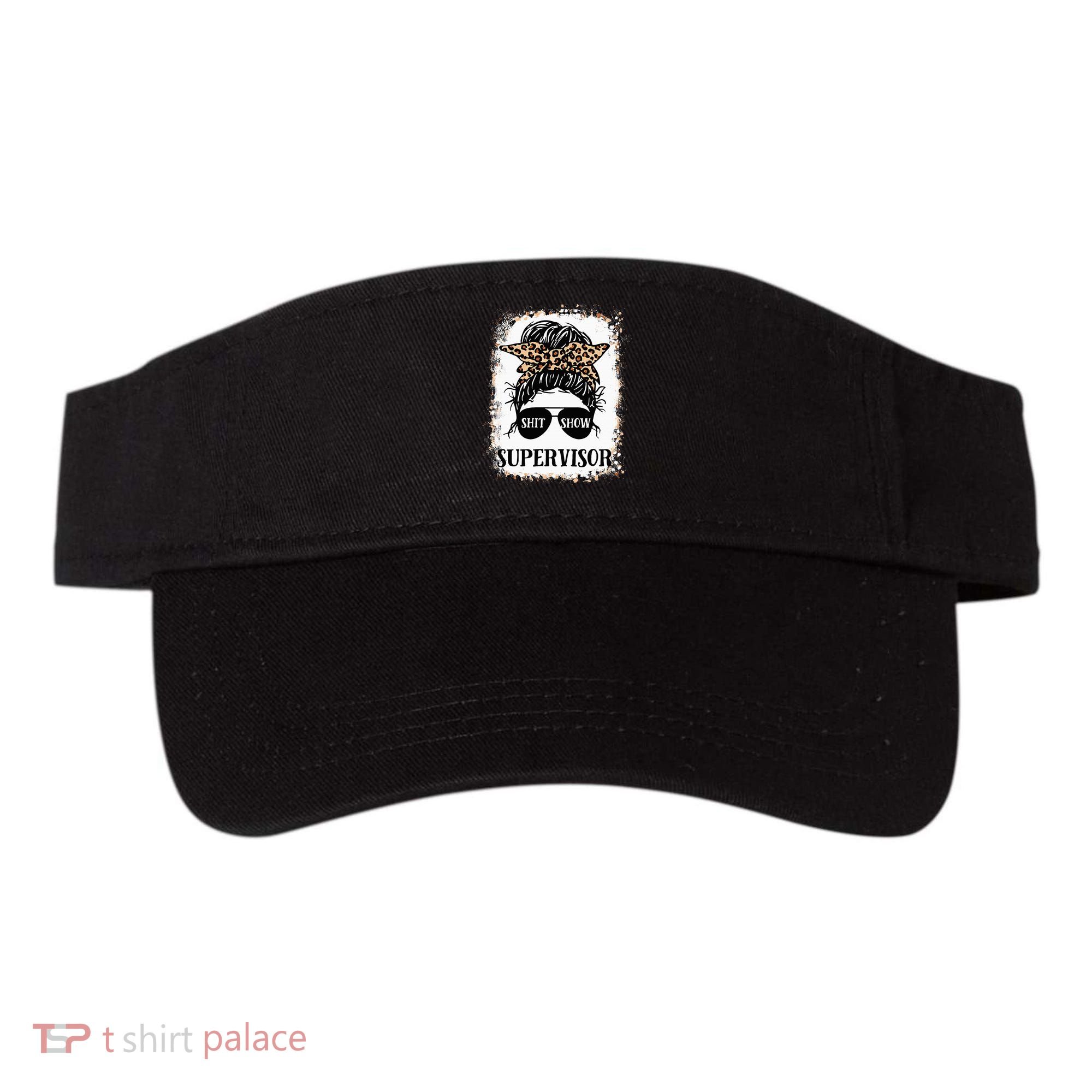 Shit Show Supervisor Women Casual Messy Bun Bleached Visor