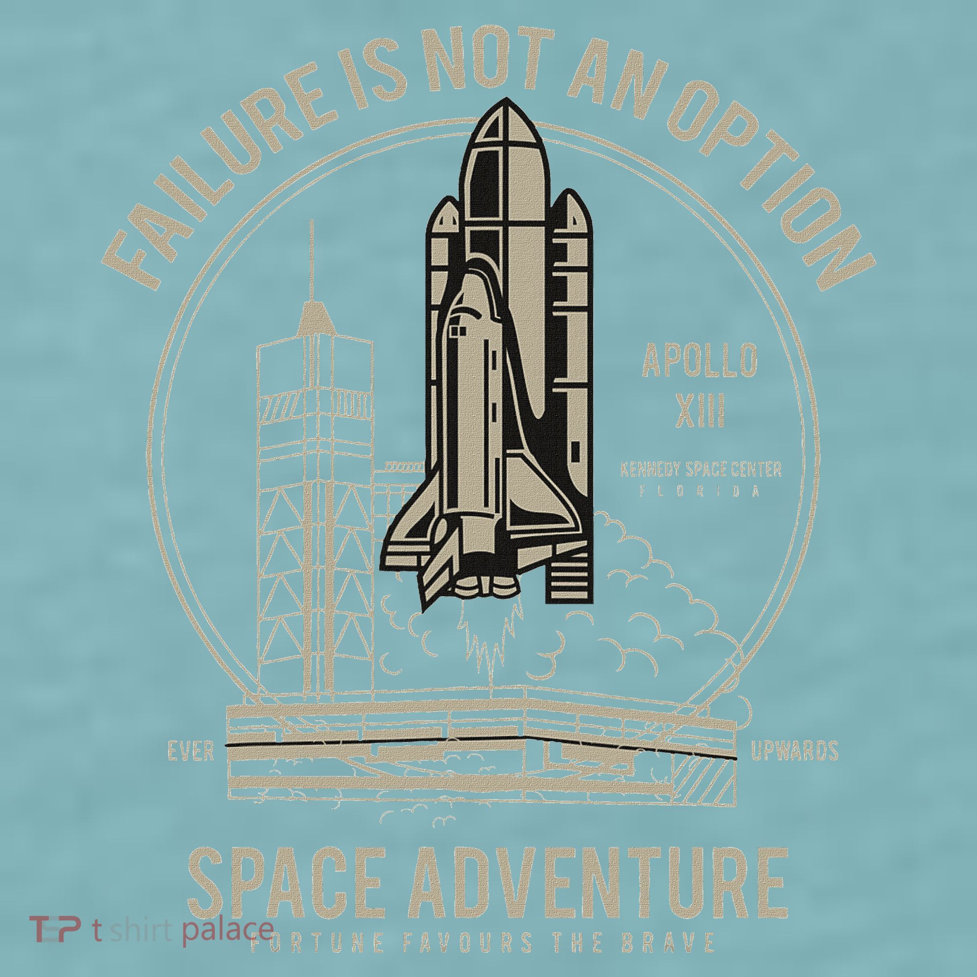 Space Shuttle Ship Launch Sueded Cloud Jersey T-Shirt