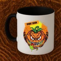Spooky Season Scary Halloween Pumpkin Coffee Mug thumb 2