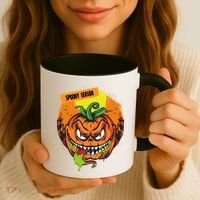 Spooky Season Scary Halloween Pumpkin Coffee Mug thumb 3