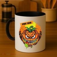 Spooky Season Scary Halloween Pumpkin Coffee Mug thumb 4