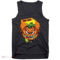 Spooky Season Scary Halloween Pumpkin Tank Top thumb 0