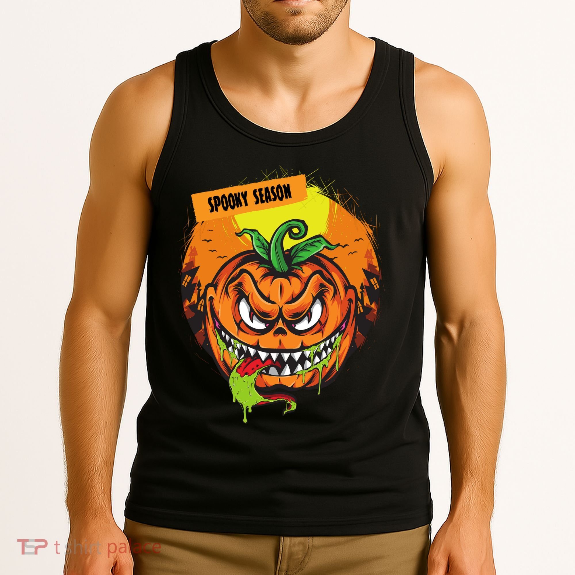 Spooky Season Scary Halloween Pumpkin Tank Top