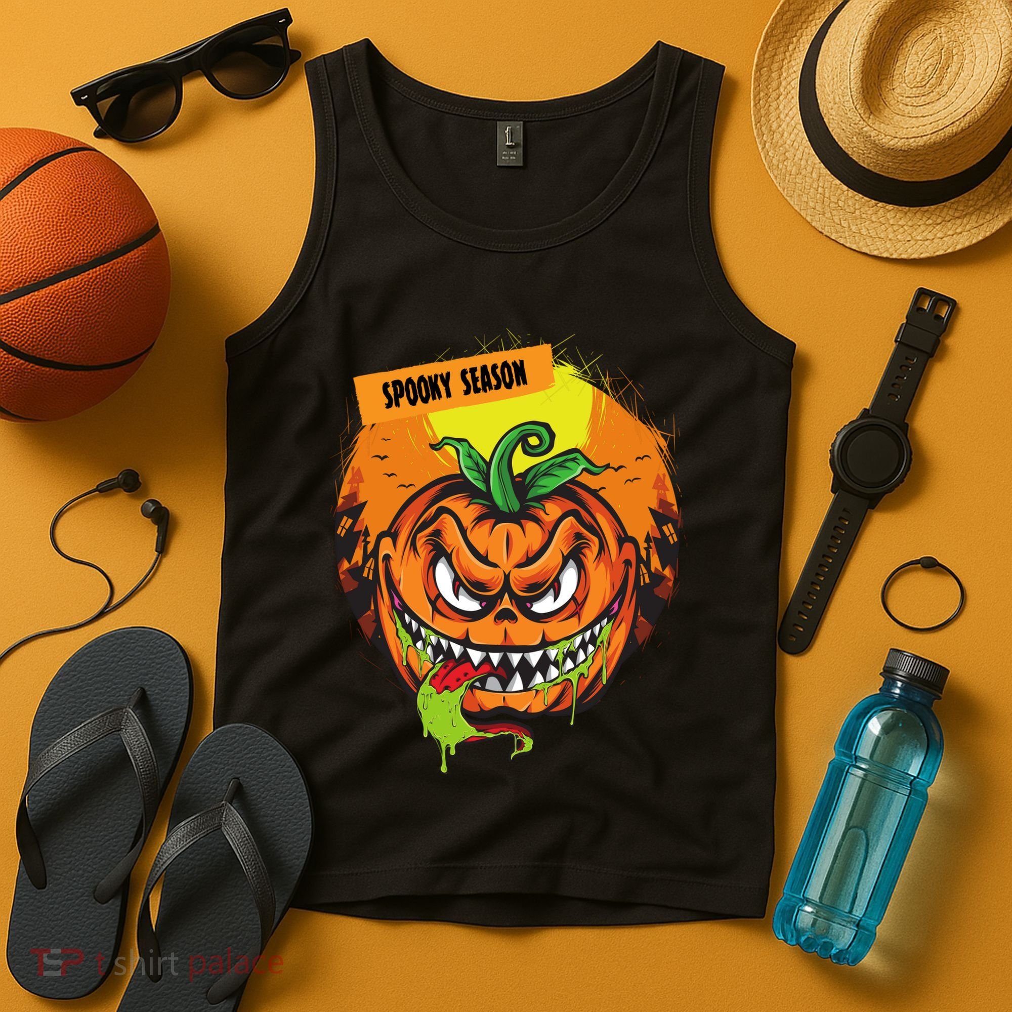 Spooky Season Scary Halloween Pumpkin Tank Top