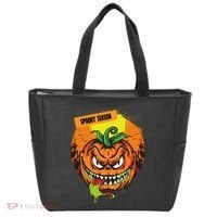 Spooky Season Scary Halloween Pumpkin Tote Bag thumb 0