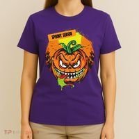 Spooky Season Scary Halloween Pumpkin T-Shirt thumb 4