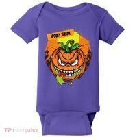 Spooky Season Scary Halloween Pumpkin Baby Bodysuit thumb 0