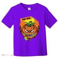 Spooky Season Scary Halloween Pumpkin Toddler T-Shirt thumb 0