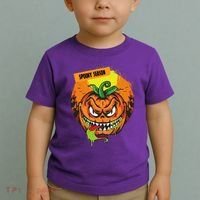 Spooky Season Scary Halloween Pumpkin Toddler T-Shirt thumb 2