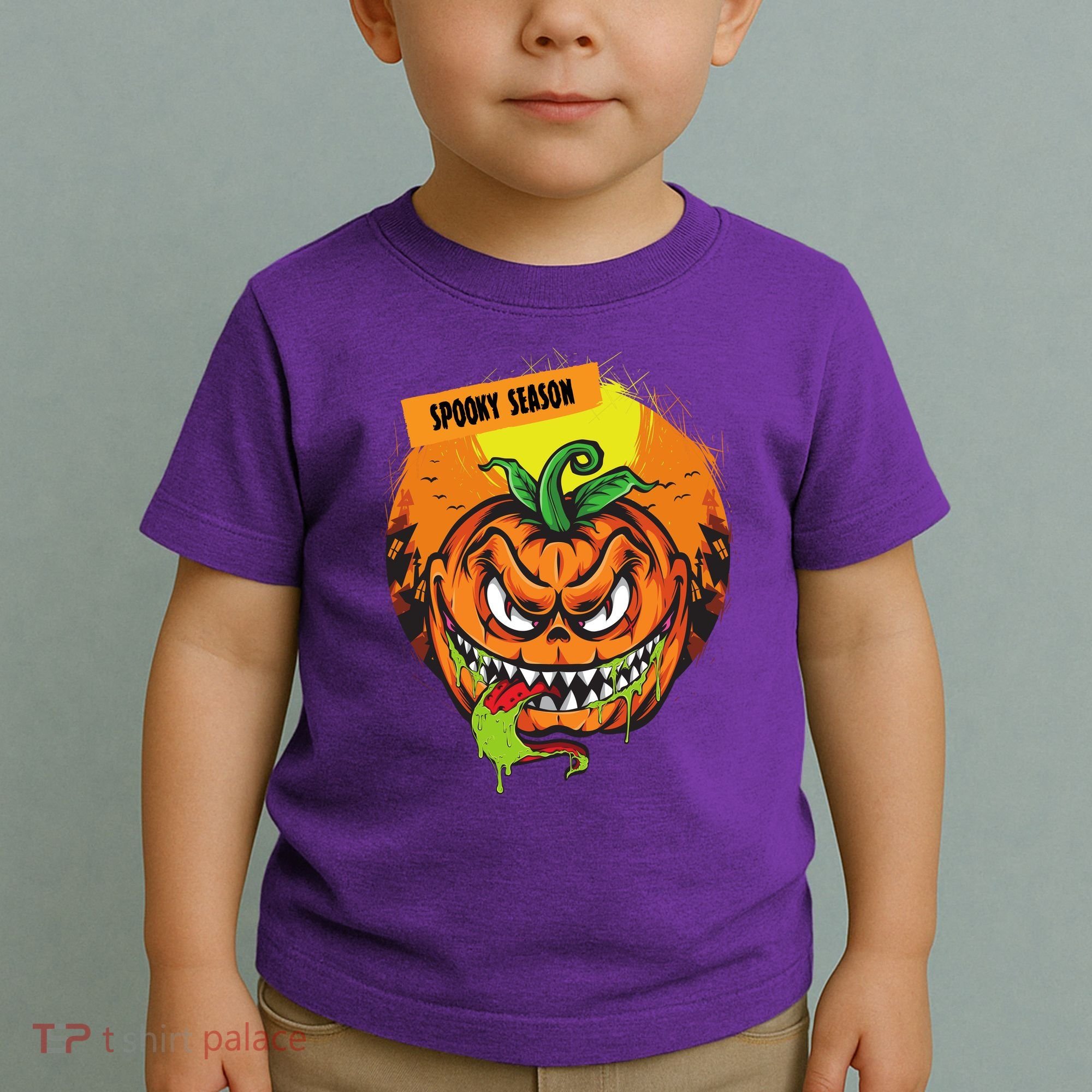 Spooky Season Scary Halloween Pumpkin Toddler T-Shirt