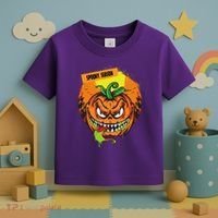 Spooky Season Scary Halloween Pumpkin Toddler T-Shirt thumb 3