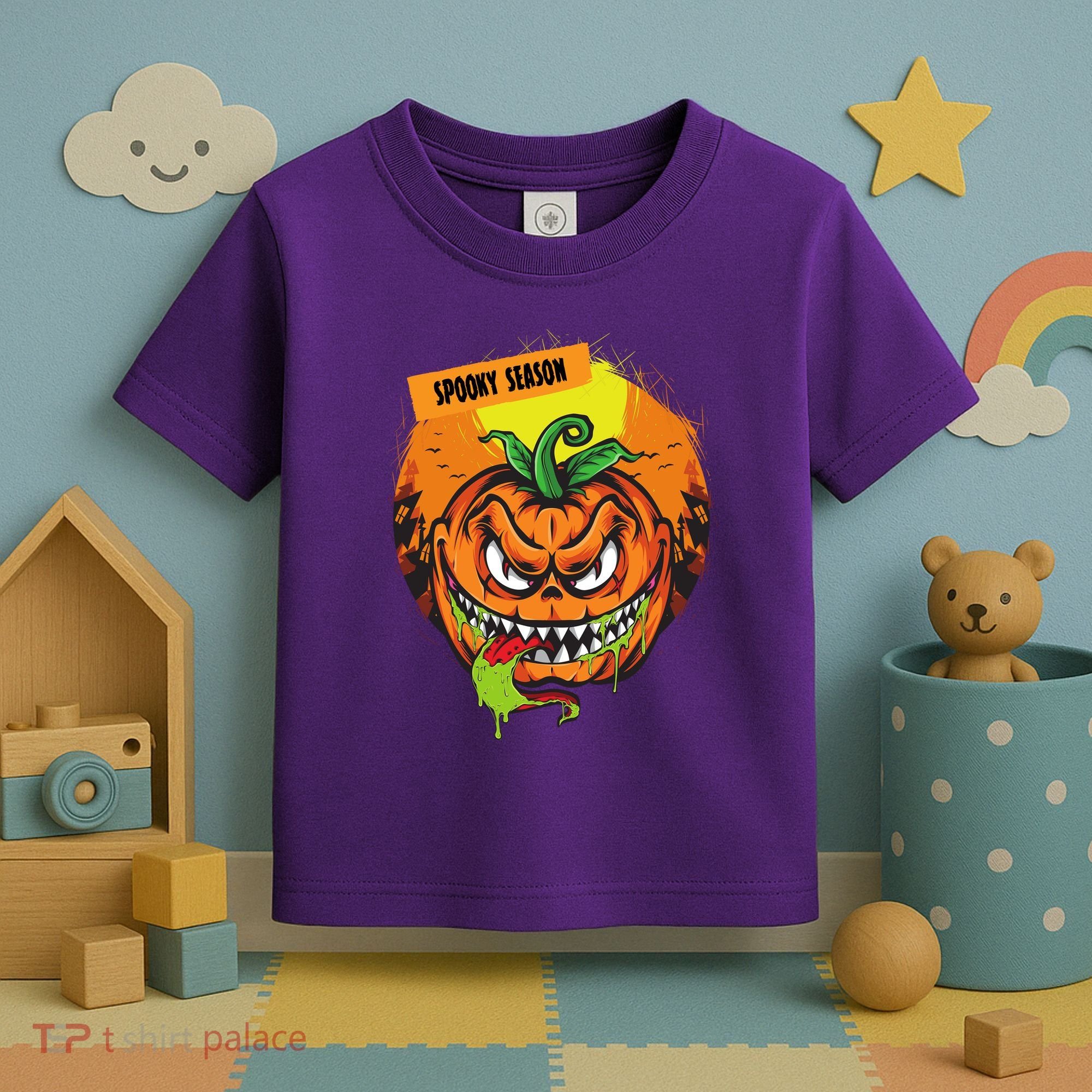 Spooky Season Scary Halloween Pumpkin Toddler T-Shirt