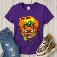 Spooky Season Scary Halloween Pumpkin Women's T-Shirt thumb 3