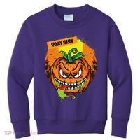 Spooky Season Scary Halloween Pumpkin Kids Sweatshirt thumb 0