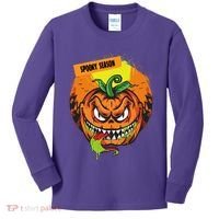 Spooky Season Scary Halloween Pumpkin Kids Long Sleeve Shirt thumb 0