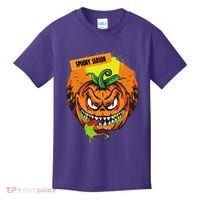 Spooky Season Scary Halloween Pumpkin Kids T-Shirt thumb 0
