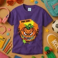 Spooky Season Scary Halloween Pumpkin Kids T-Shirt thumb 3