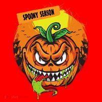 Spooky Season Scary Halloween Pumpkin Santa Hat thumb 1