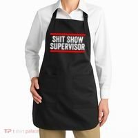 Shit Show Supervisor Sarcastic Funny Distressed Apron thumb 2