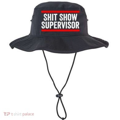 Shit Show Supervisor Sarcastic Funny Distressed Bucket Hat