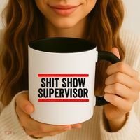 Shit Show Supervisor Sarcastic Funny Distressed Coffee Mug thumb 3