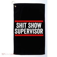 Shit Show Supervisor Sarcastic Funny Distressed Golf Towel thumb 0