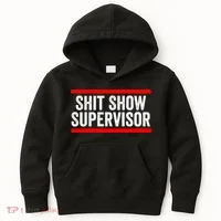 Shit Show Supervisor Sarcastic Funny Distressed Kids Hoodie thumb 0