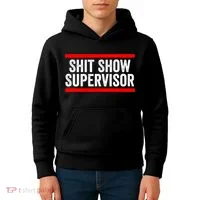 Shit Show Supervisor Sarcastic Funny Distressed Kids Hoodie thumb 4