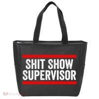 Shit Show Supervisor Sarcastic Funny Distressed Tote Bag thumb 0