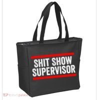Shit Show Supervisor Sarcastic Funny Distressed Tote Bag thumb 2